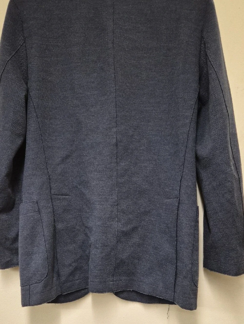 Eleventy Navy Knit Sport Coat with Patch Pockets Size 46